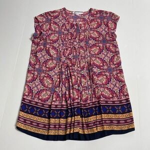 DR2 Women's Paisley Print Cap Sleeve‎ Casual Top Blouse Size X Small New